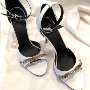 White Versace Medusa heels with ankle strap size 38